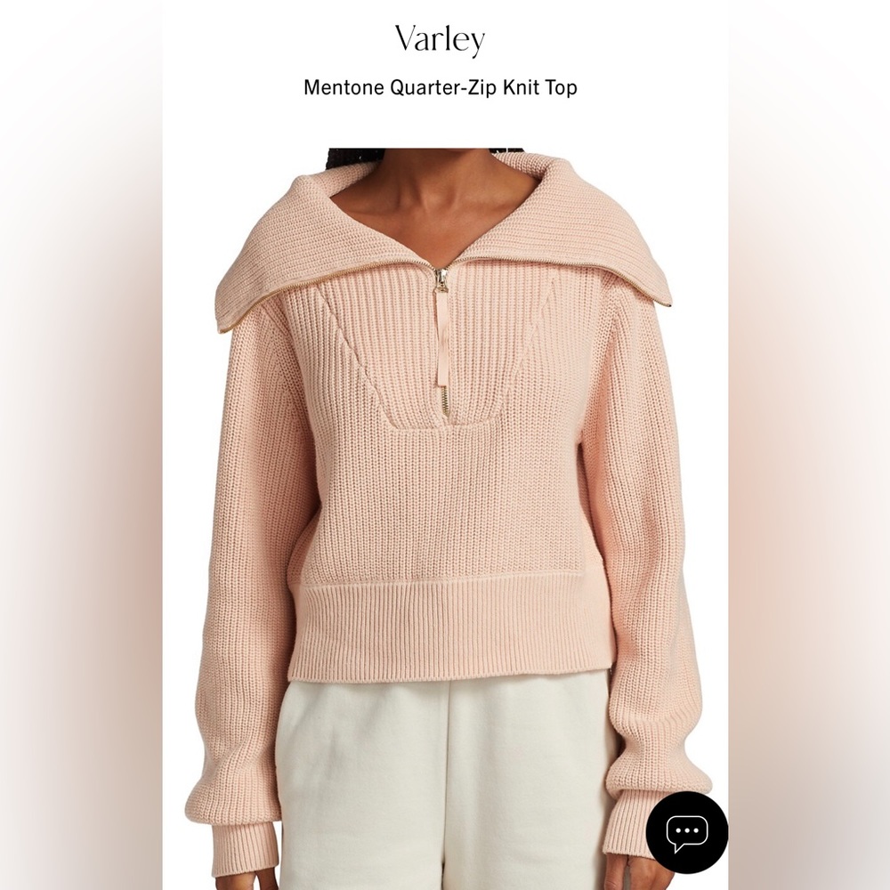 Varley Mentone Quarter Zip - XS, Putty Pink